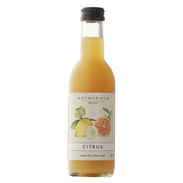 Østerbergs økologiske sodavand med citrus 250ml. Helenasrum.dk