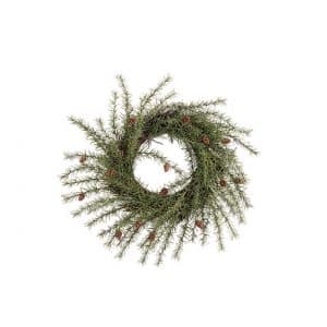 Naturtro grankrans med kogler – 45 cm